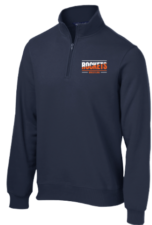 dBoldTees & DTF Transfers Rochester Rockets Wrestling Sport Tek 1/4-Zip Sweatshirt - TS023 Adult Small / Navy
