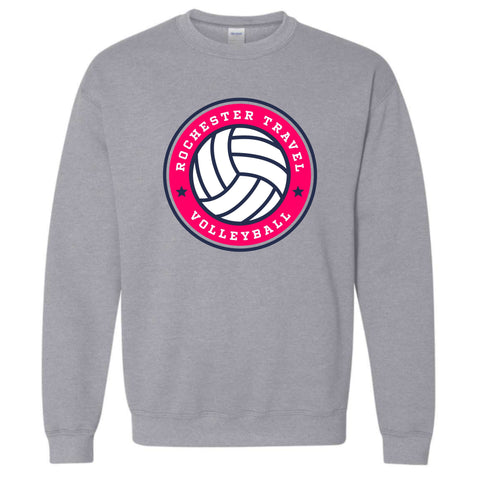 dBoldTees & DTF Transfers Rochester Travel Volleyball Gildan Crewneck Sweatshirt - TS033 Youth XS / Gray