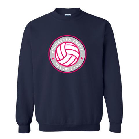 dBoldTees & DTF Transfers Rochester Travel Volleyball Gildan Crewneck Sweatshirt - TS033 Youth XS / Navy