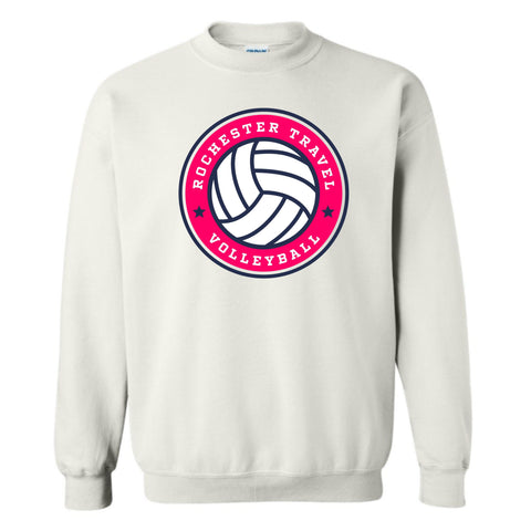 dBoldTees & DTF Transfers Rochester Travel Volleyball Gildan Crewneck Sweatshirt - TS033 Youth XS / White