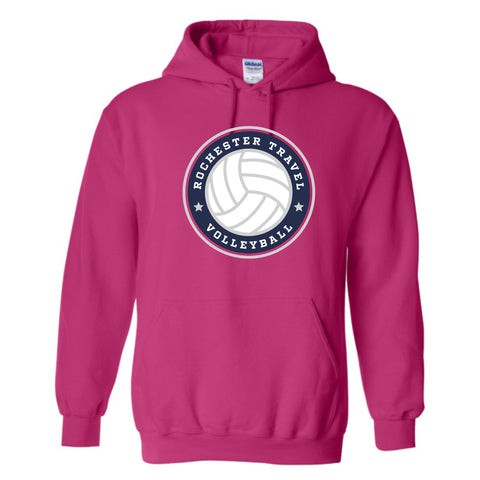 dBoldTees & DTF Transfers Rochester Travel Volleyball Gildan Hooded Sweatshirt - TS033 Youth XS / Pink