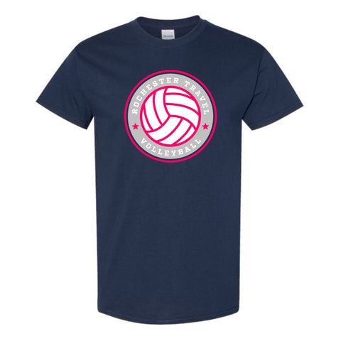 dBoldTees & DTF Transfers Rochester Travel Volleyball Gildan T-Shirt - TS033 Youth XS / Navy