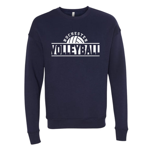 dBoldTees & DTF Transfers Rochester Volleyball Adult Bella + Canvas Crewneck Sweatshirt - FR017 Adult XS / Navy
