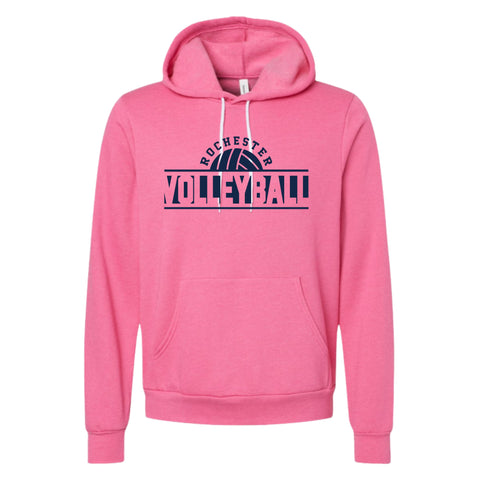 dBoldTees & DTF Transfers Rochester Volleyball Adult Bella + Canvas Hooded Sweatshirt - FR017 Adult XS / Pink