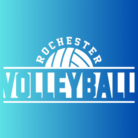 dBoldTees & DTF Transfers Rochester Volleyball Car Decal - FR017 3" Wide / White