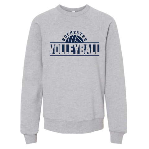 dBoldTees & DTF Transfers Rochester Volleyball Youth Bella + Canvas Crewneck Sweatshirt - FR017 Youth Small / Gray