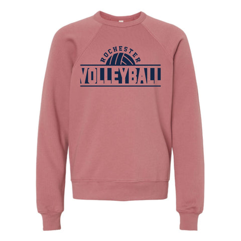 dBoldTees & DTF Transfers Rochester Volleyball Youth Bella + Canvas Crewneck Sweatshirt - FR017 Youth Small / Mauve