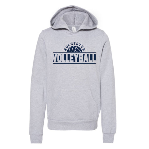 dBoldTees & DTF Transfers Rochester Volleyball Youth Bella + Canvas Hooded Sweatshirt - FR017 Youth Small / Gray
