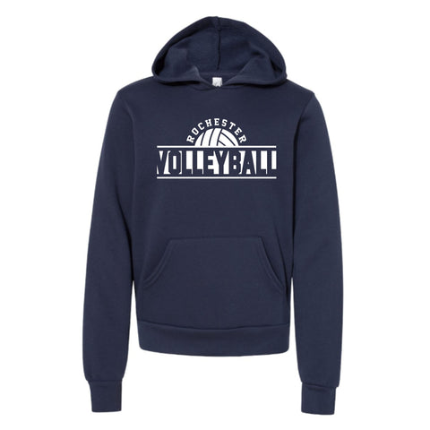 dBoldTees & DTF Transfers Rochester Volleyball Youth Bella + Canvas Hooded Sweatshirt - FR017 Youth Small / Navy