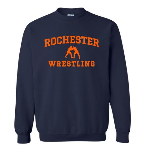 dBoldTees & DTF Transfers Rochester Wrestling Gildan Crewneck Sweatshirt - TS031 Youth XS / Navy
