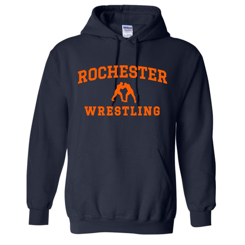 dBoldTees & DTF Transfers Rochester Wrestling Gildan Hooded Sweatshirt - TS031 Youth XS / Navy