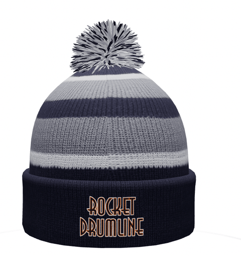 dBoldTees & DTF Transfers Rocket Drumline Pacific Headwear Knit Fold Over Pom-Pom Beanie - TS018