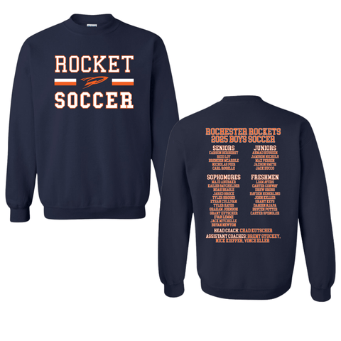 dBoldTees & DTF Transfers Rocket Soccer D2 Gildan Crewneck Sweatshirt 18000 - TS021 Adult Small / Navy