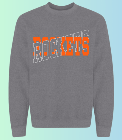 dBoldTees & DTF Transfers Rockets Gildan Crewneck 18000 DS003 - RR001 Adult Small / Gray