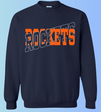 dBoldTees & DTF Transfers Rockets Gildan Crewneck 18000 DS003 - RR001 Adult Small / Navy