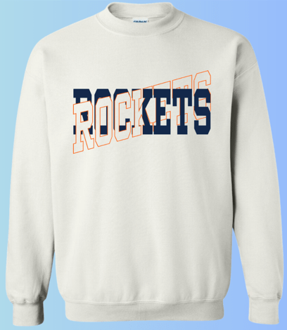 dBoldTees & DTF Transfers Rockets Gildan Crewneck 18000 DS003 - RR001 Adult Small / White