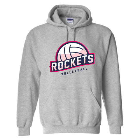 dBoldTees & DTF Transfers Rockets Volleyball Gildan Hooded Sweatshirt - TS033 Youth XS / Gray