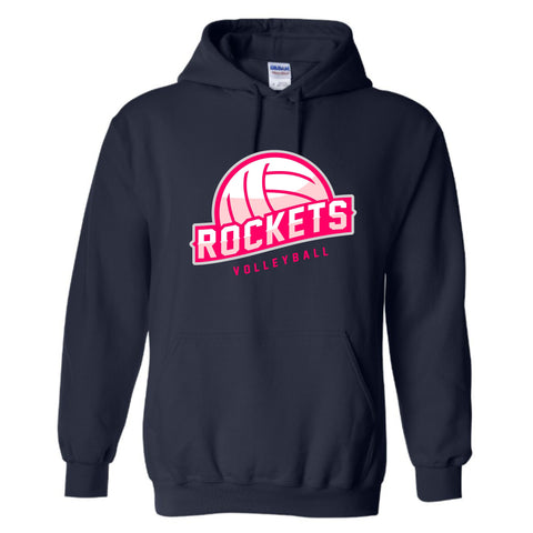 dBoldTees & DTF Transfers Rockets Volleyball Gildan Hooded Sweatshirt - TS033 Youth XS / Navy