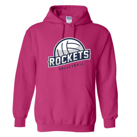 dBoldTees & DTF Transfers Rockets Volleyball Gildan Hooded Sweatshirt - TS033 Youth XS / Pink