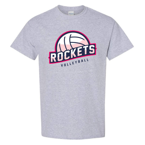 dBoldTees & DTF Transfers Rockets Volleyball Gildan T-Shirt - TS033 Youth XS / Gray