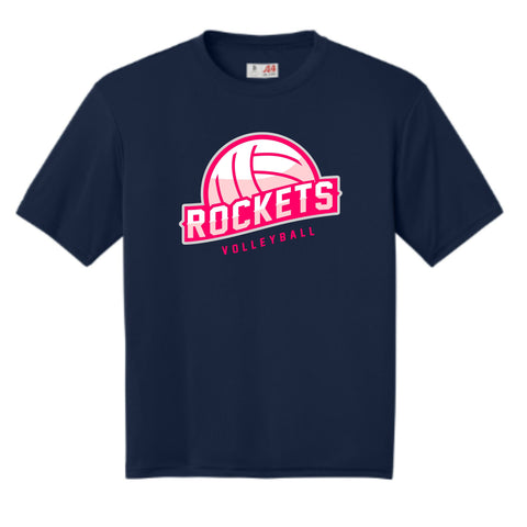 dBoldTees & DTF Transfers Rockets Volleyball Performance T-Shirt - TS033 Youth XS / Navy