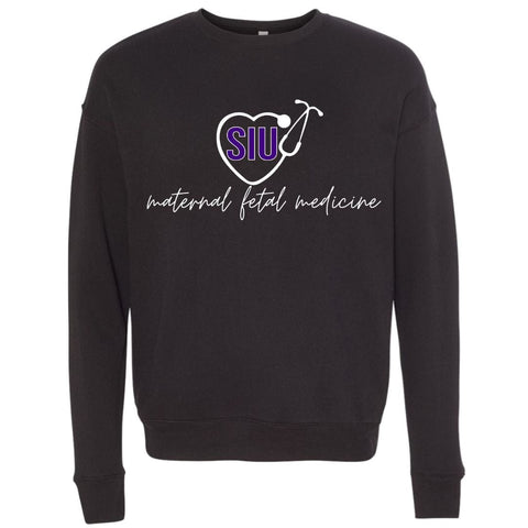 dBoldTees & DTF Transfers SIU Maternal Fetal Medicine stethoscope Design 8 Crewneck Sweatshirt / XS / Black