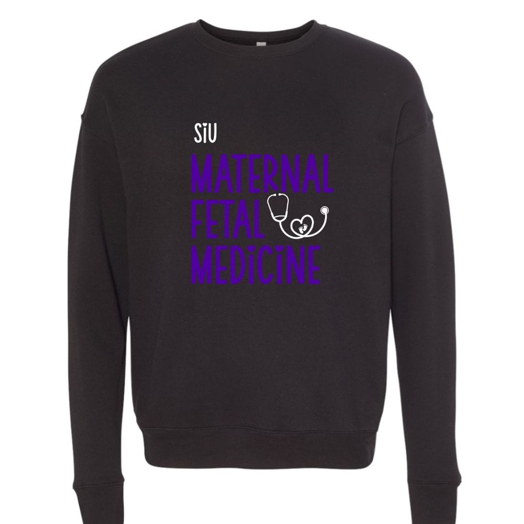 dBoldTees & DTF Transfers SIU Maternal Fetal Medicine with tiny feet, hearts & stethoscope Design 10 Crewneck Sweatshirt / XS / Black