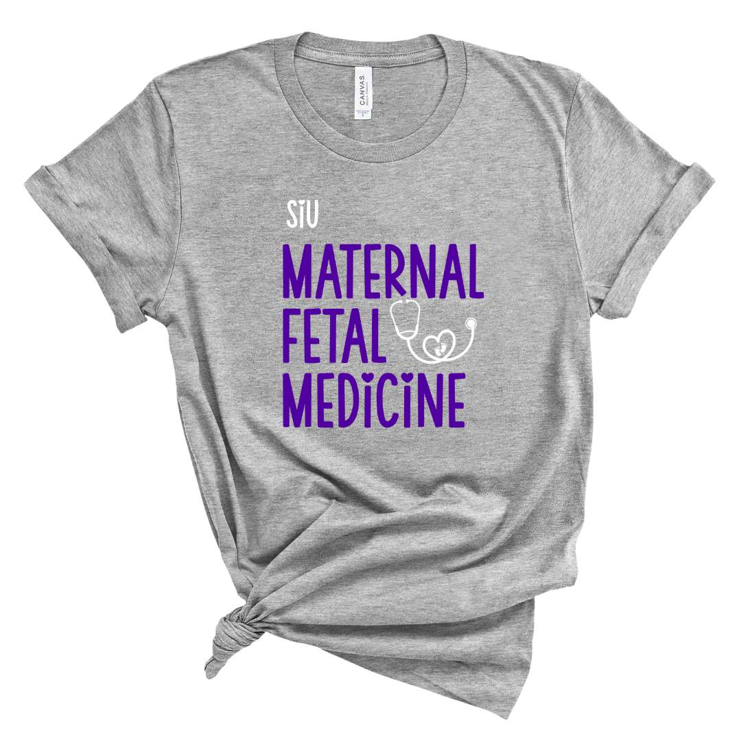 dBoldTees & DTF Transfers SIU Maternal Fetal Medicine with tiny feet, hearts & stethoscope T-Shirt / XS