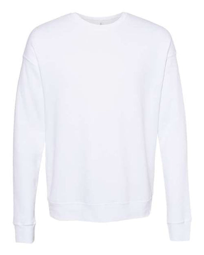 BELLA + CANVAS Sponge Fleece Drop Shoulder Crewneck Sweatshirt DTG White / XS