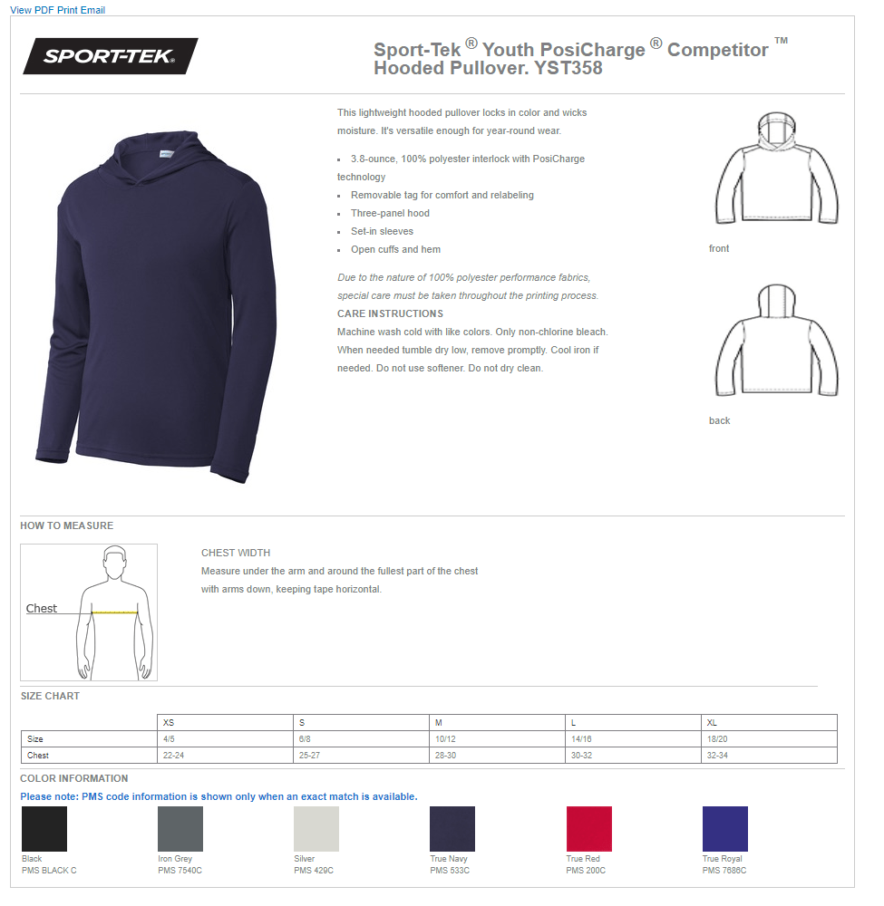 dBoldTees & DTF Transfers Sport-Tek ® Youth PosiCharge ® Competitor ™ Hooded Pullover Rochester Baseball Logo - FR002