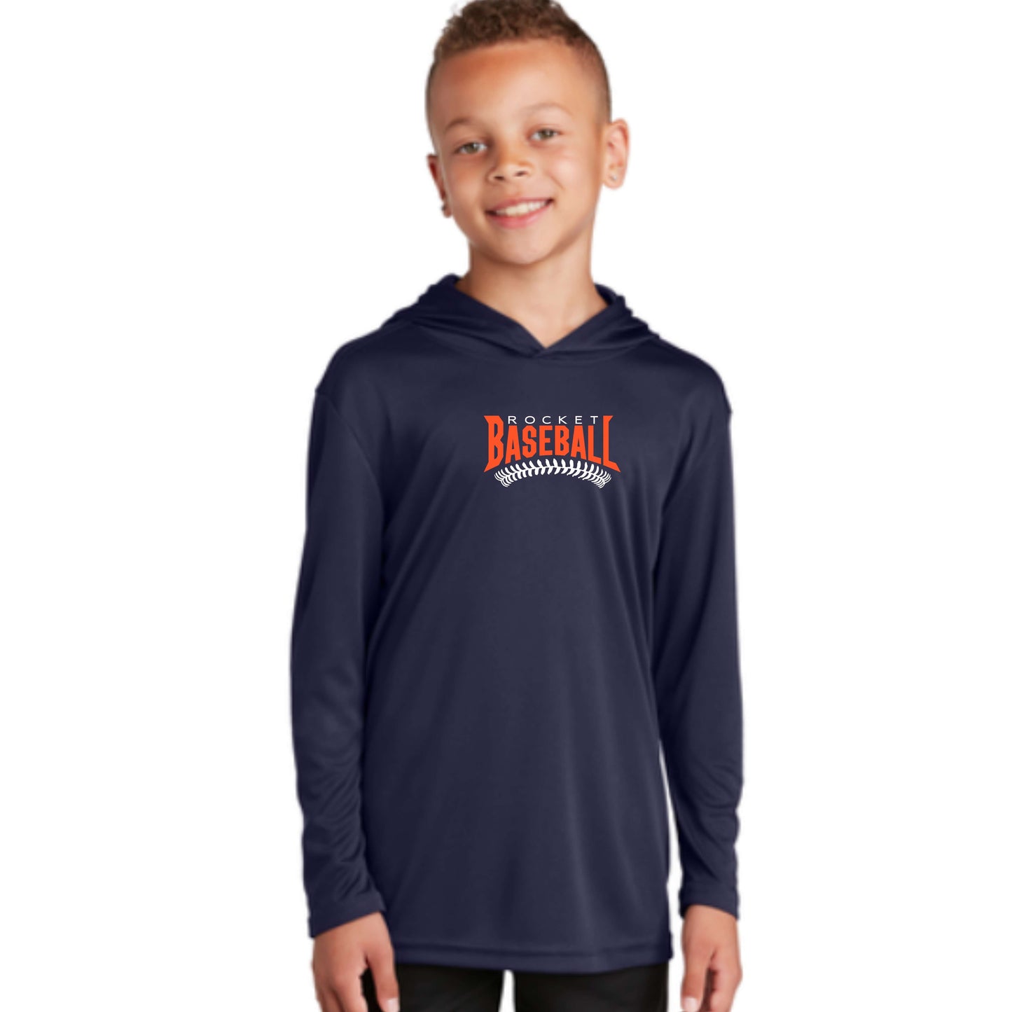 dBoldTees & DTF Transfers Sport-Tek ® Youth PosiCharge ® Competitor ™ Hooded Pullover Rocket Baseball - FR002 Youth XL