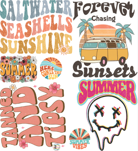 dBoldTees & DTF Transfers Summer - Mini Gang Sheet 22" x 24" MGSSM001