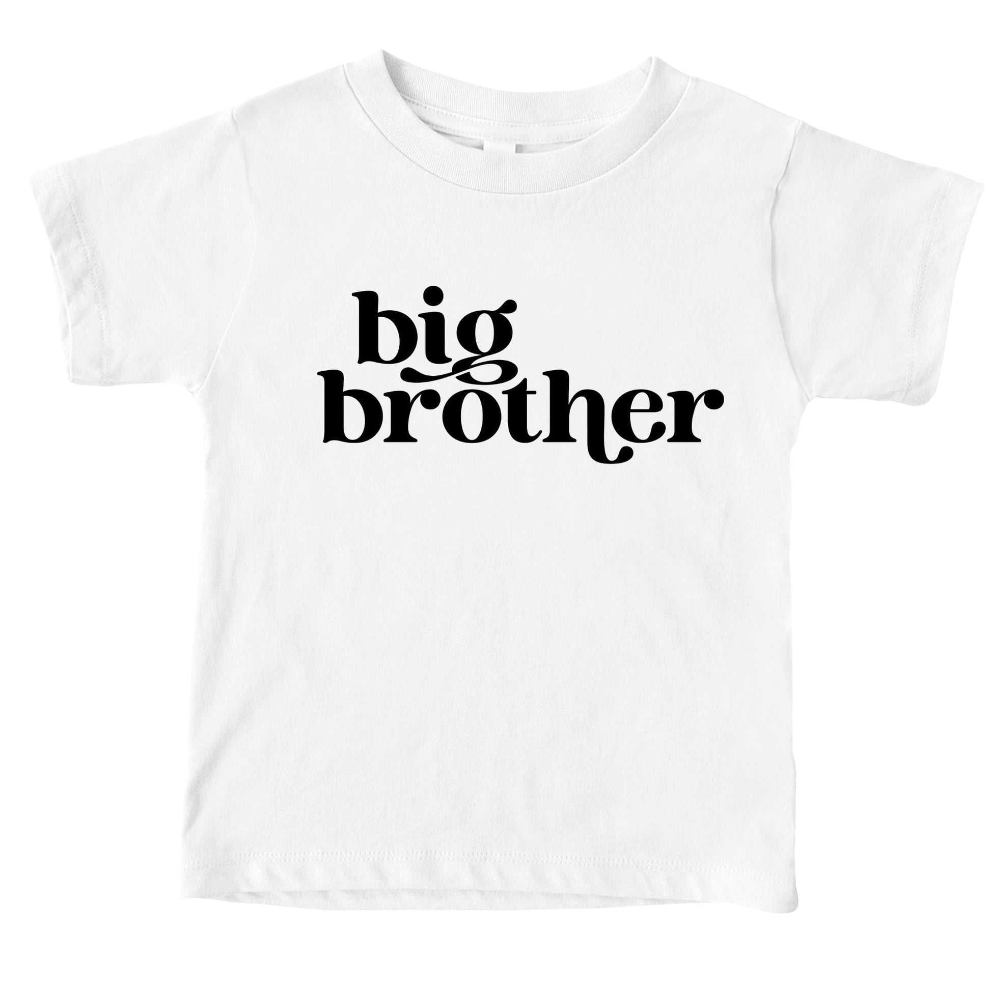 3001 athletic Heather T-Shirt Big Brother Kids Graphic Tee 2T / White