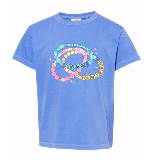 CC Flo Blue T-Shirt Egg Hunter Bracelets Kids Graphic Tee - Flo Blue Comfort Colors