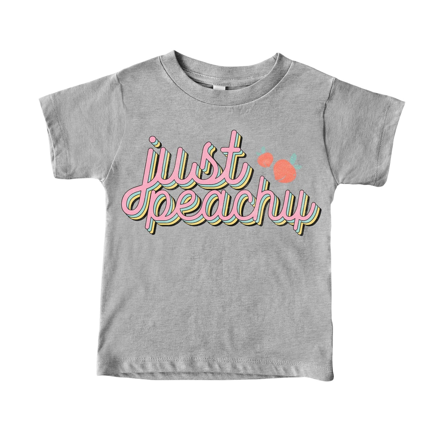 3001 athletic Heather T-Shirt Just Peachy Kids Graphic Tee 2T / Athletic Heather