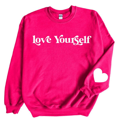 Gildan 18000 heliconia T-Shirt Love Yourself <3 Crewneck Sweatshirt