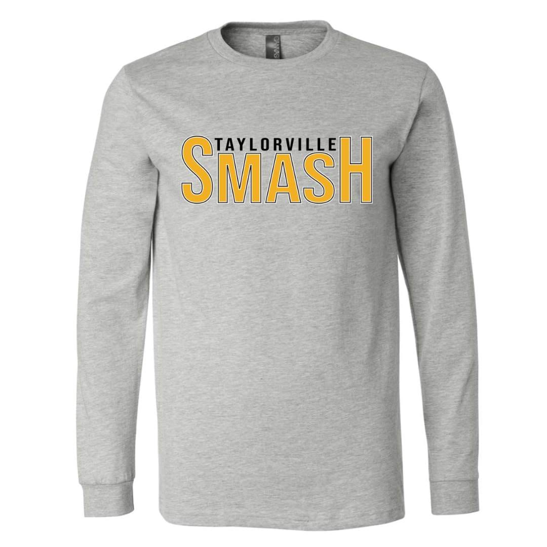 dBoldTees & DTF Transfers Taylorville Smash Adult Unisex BELLA + CANVAS - Jersey Long Sleeve Tee - Athletic Heather S / Taylorville Smash