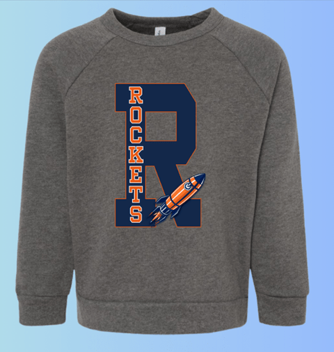 dBoldTees & DTF Transfers Toddler Crewneck Rochester Rockets Bella + Canvas 3901T DS012 - RR001 2T / Gray