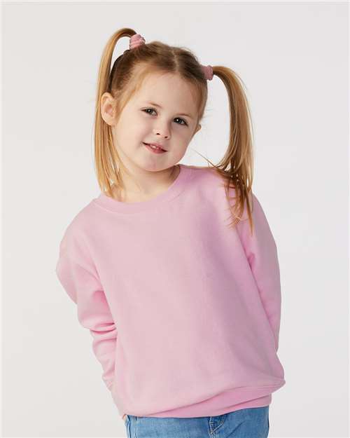 Rabbit Skins Toddler Fleece Crewneck Sweatshirt Pink / 2T