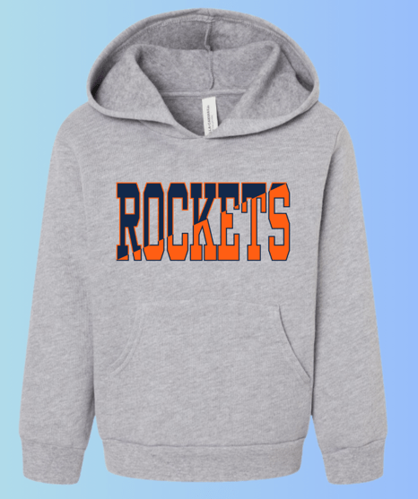 dBoldTees & DTF Transfers Toddler Hoodie Rochester Rockets Bella + Canvas 3719T DS013 - RR001