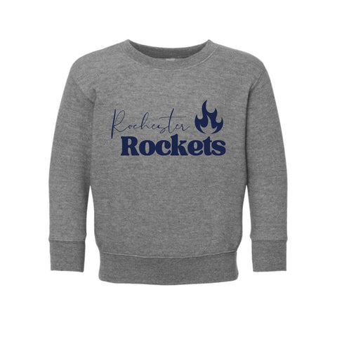 dBoldTees & DTF Transfers Toddler Rochester Flame PTO Rabbit Skins Crewneck Sweatshirt - FR008 2T / Gray