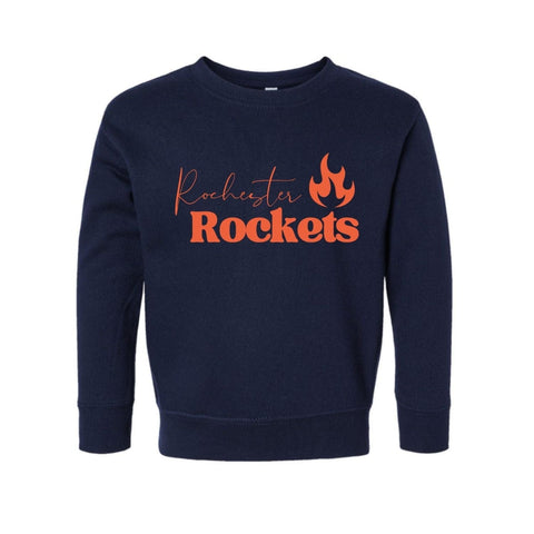 dBoldTees & DTF Transfers Toddler Rochester Flame PTO Rabbit Skins Crewneck Sweatshirt - FR008 2T / Navy