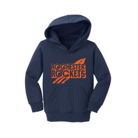 dBoldTees & DTF Transfers Toddler Rochester Rockets PTO Port & Co Hoodie - FR008 2T / Navy