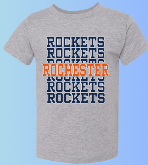 dBoldTees & DTF Transfers Toddler T-Shirt Rochester Rockets Bella + Canvas 3001T DS010 - RR001 2T / Gray