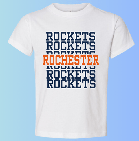 dBoldTees & DTF Transfers Toddler T-Shirt Rochester Rockets Bella + Canvas 3001T DS010 - RR001 2T / White