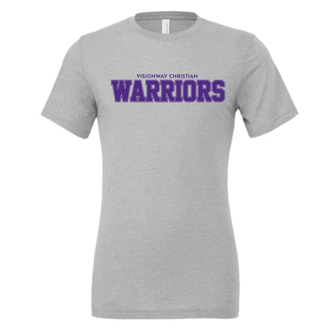 dBoldTees & DTF Transfers Visionway Warriors Block Bella + Canvas T-Shirt  - FR013 Youth XS / Gray