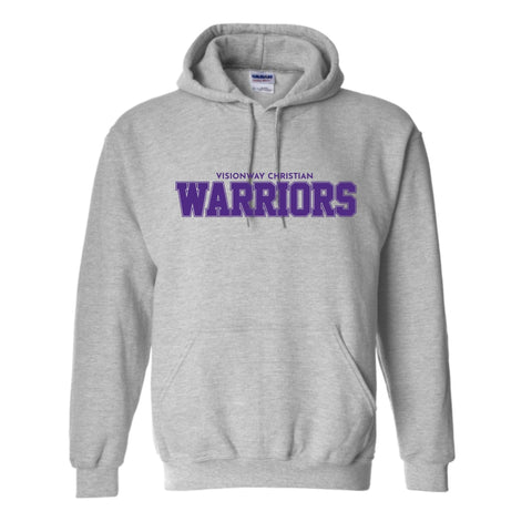 dBoldTees & DTF Transfers Visionway Warriors Block Gildan Hooded Sweatshirt  - FR013 Youth XS / Gray