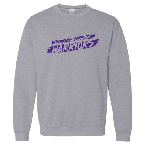 dBoldTees & DTF Transfers Visionway Warriors Gildan Crewneck Sweatshirt  - FR013 Youth XS / Gray