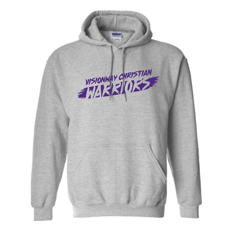 dBoldTees & DTF Transfers Visionway Warriors Gildan Hooded Sweatshirt  - FR013 Youth XS / Gray