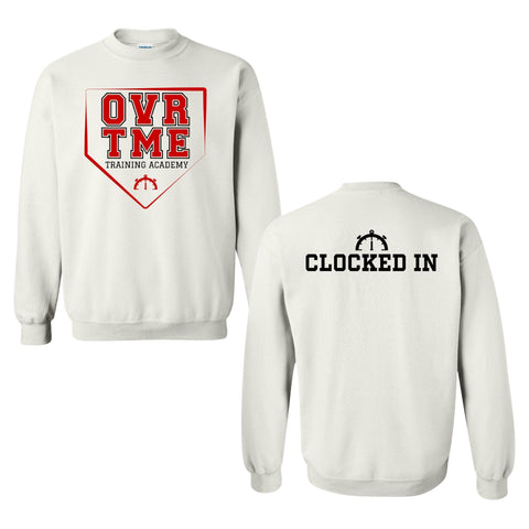 dBoldTees & DTF Transfers White OTA Plate Clocked In Garments - FR019 Youth XS / Gildan Crewneck Sweatshirt